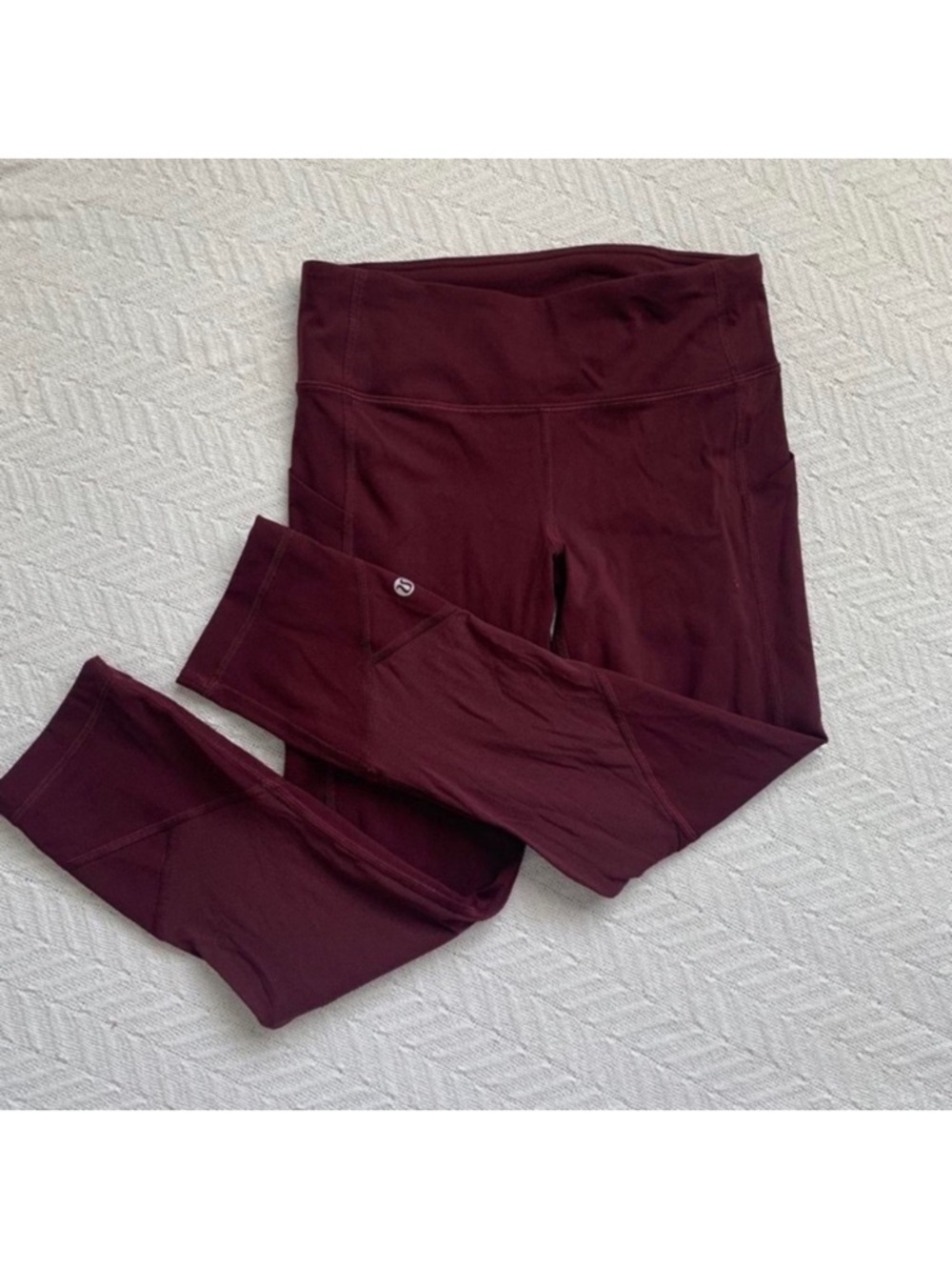 lululemon fast and free maroon burgundy cropped leggings